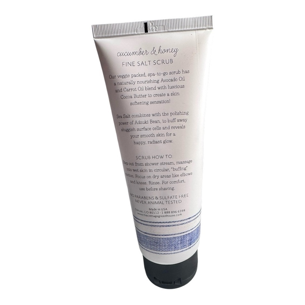 NEW Fine Salt Scrub Cucumber & Honey 10 oz The Cottage Green House Margot Elena - Picture 4 of 7